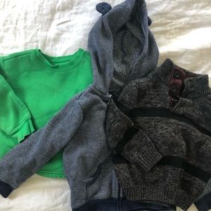 Toddler boy sweater and sweatshirt bundle